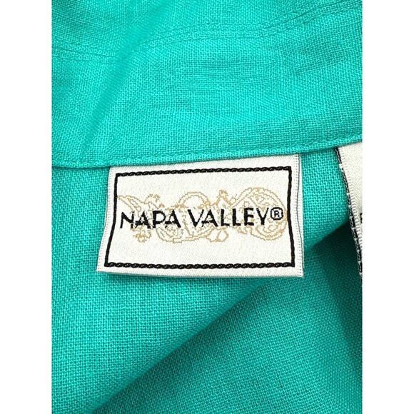 Napa Valley Womens Turquoise Embroidered Button-Up Blouse IX - Picture 6 of 8